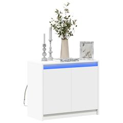 vidaXL Μπουφές με Φώτα LED Λευκός 72x34x61 εκ. από Επεξεργασμένο Ξύλο