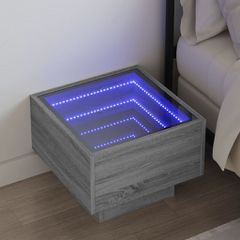 vidaXL Κομοδίνο Άπειρο Φως LED Γκρι Sonoma 40x40x30 εκ.
