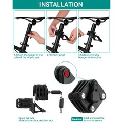 Rockbros WD795 foldable bicycle lock - black-thumb-4