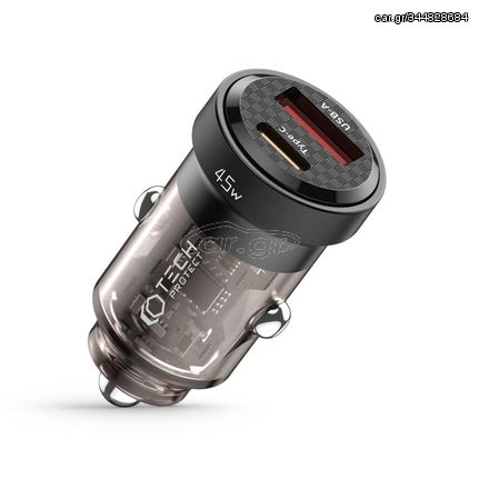 Tech-Protect CC45W car charger USB-C PD 45W / USB-A QC 3.0 - black