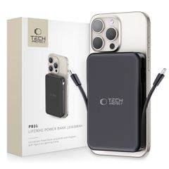 Tech-Protect LifeMag PB31 Power Bank with MagSafe 10000mAh 15W USB-C / USB-A / Built-in USB-C / Lightning Cables - Black