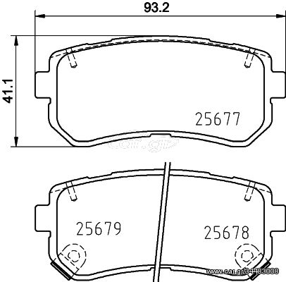 Σετ τακάκια, δισκόφρενα DON PCP1366 Kia Soul 1600cc CVVT 128ps 2014-Σήμερα (583021YA50,58302A3A00,58302B2A50,58302C1A15,58302C2A10)