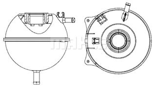 Δοχείο διαστολής, ψυκτικό υγρό MAHLE ORIGINAL CRT23000S Volkswagen Transporter T4 Bus 2000cc 84ps 1990-2003 (701121407B)