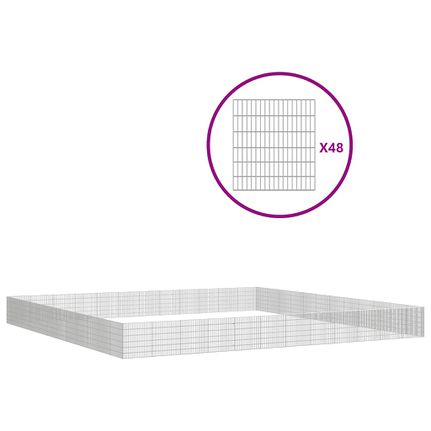 vidaXL Περίφραξη Ζώων Ελεύθερης Βοσκής 48 Πάνελ 54x60 εκ. Γαλβ. Σίδερο-thumb-1