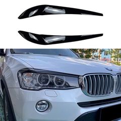 Φρυδάκια Μπροστινών Φαναριών Για Bmw X3 F25 LCI & X4 F26 2014-2017 Βαμμένα Μάυρο Γυαλιστερό Χρώμα 2 Τεμάχια