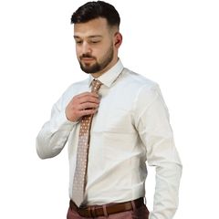 Πουκάμισο Ανδρικό Λευκό Βαμβακερό Slim Fit 32-200068 Rice