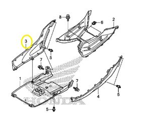 Καρίνα Δεξιά Γκρί Κωδικός Χρώματος NH-B52M Honda NSC.110 Vision 83520K44V00ZM