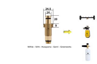 Wevora Μεταλλικός Αντάπτορας Nilfisk - Stihl - Husqvarna Για Αφροποιήτες