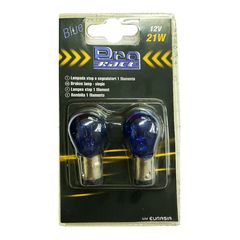 P21W 12V 21W BA15s Μονοπολικο Μπλε Blue DYED-GLASS 2ΤΕΜ. Blister