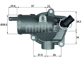 Θερμοστάτης, ψυκτικό υγρό MAHLE ORIGINAL TH1187 Mercedes-Benz SL-Class R230 Cabrio 5500cc 600 500ps 2003-2012 (05080146AA,05080146AB,5080146AA,5080146AB,6112000215)