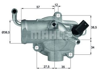 Θερμοστάτης, ψυκτικό υγρό MAHLE ORIGINAL TH1287 Mercedes-Benz G-Class W461 2700cc G270 CDI 156ps 2003- (6122000015,6122030275,A6122000015,A6122030275)