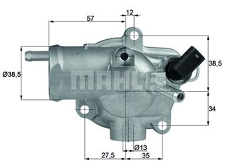 Θερμοστάτης, ψυκτικό υγρό MAHLE ORIGINAL TH1392 Mercedes-Benz C-Class SW S203 2700cc C270 CDI 170ps 2001-2007 (6112000615,6112031275,A6112000615,A6112031275)