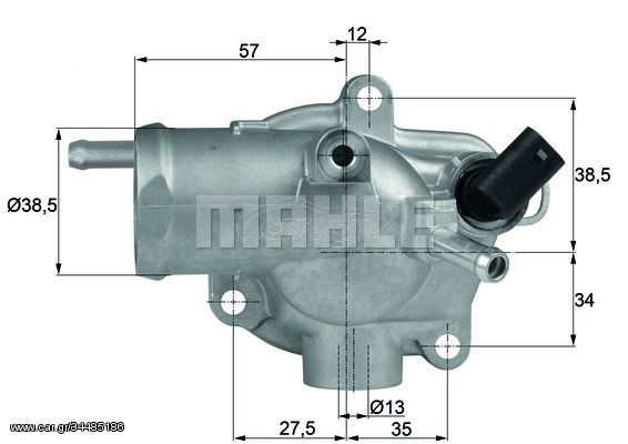 Θερμοστάτης, ψυκτικό υγρό MAHLE ORIGINAL TH1392 Mercedes-Benz C-Class W203 2700cc C270 CDI 170ps 2000-2007 (6112000615,6112031275,A6112000615,A6112031275)