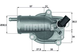 Θερμοστάτης, ψυκτικό υγρό MAHLE ORIGINAL TH987 Mercedes-Benz C-Class SW S202 2200cc C200 Turbo CDI 102ps 1998-2001 (6112000015,6112030075,6112030275,A6112000015,A6112030075)