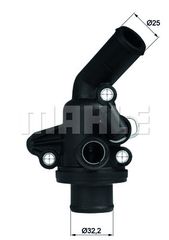 Θερμοστάτης, ψυκτικό υγρό MAHLE ORIGINAL TI1187 Mercedes-Benz A-Class W168 1700cc A160 CDI 60ps 1998-2001 (6682030075,6682030175,6682030275,A6682030175,A6682030275)