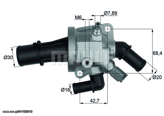 Θερμοστάτης, ψυκτικό υγρό MAHLE ORIGINAL TI16488 Fiat Panda Van 1300cc JTD 75ps 2006- (1538707,1580532,55180041,55224021,9S518575BA)