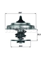 Θερμοστάτης, ψυκτικό υγρό MAHLE ORIGINAL TX1883D Mercedes-Benz Vario 4300cc D 129ps 1996- (0002037075,0012036975,0012037975,0022030475,0022030575)
