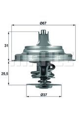 Θερμοστάτης, ψυκτικό υγρό MAHLE ORIGINAL TX2587D Audi A4 8Ec 2500cc TDI 163ps 2004-2006 (035121113A,035121113B,067121113,069121113,069121113A)