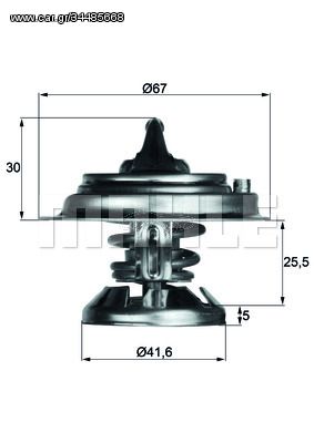 Θερμοστάτης, ψυκτικό υγρό MAHLE ORIGINAL TX2980D Mercedes-Benz E-Class W124 3000cc D Turbo 147ps 1993-1995 (0032039875,42030975,6012000115,6012000115S,6022000015)