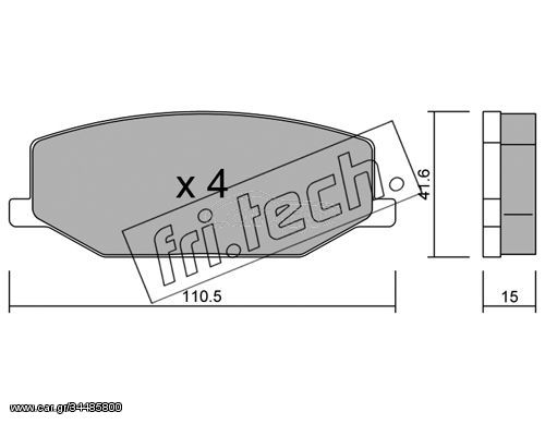 Σετ τακάκια, δισκόφρενα fri.tech. 0990 Suzuki Jimny 1300cc 16Valves 4x4 82ps 2001- (5511070A00,5511080000,5511080010,5511080020,5520070810)