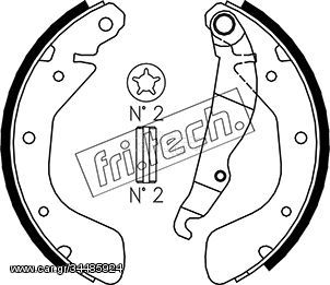 Σετ σιαγόνων φρένων fri.tech. 1073166 Opel Astra F 1600cc Si 100ps 1992-1994 (1605041,1605052,1605811,1605909,1605952)