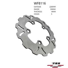 Δισκόπλακα εμπρός TBR Front Brake Disc PEUGEOT TWEET RS 150cc (10-13)  WF8116