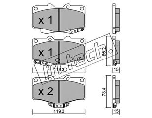 Σετ τακάκια, δισκόφρενα fri.tech. 1310 Toyota Hilux 2400cc 4x4 114ps 1989-1997 (0446535031,0446535040,0446535080,0446560030,0446560130)