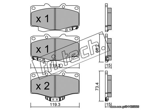 Σετ τακάκια, δισκόφρενα fri.tech. 1310 Toyota Hilux 2400cc D 4x4 83ps 1988-1997 (0446535031,0446535040,0446535080,0446560030,0446560130)