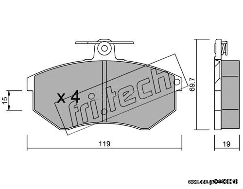 Σετ τακάκια, δισκόφρενα fri.tech. 1510 Audi 80 1800cc S 88ps 1986-1990 (431698151D,431698151F,431698151G,437698151,440615116B)