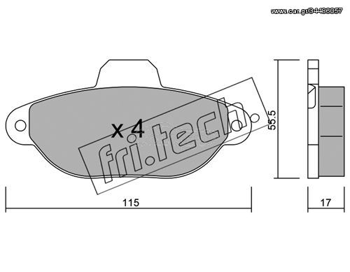 Σετ τακάκια, δισκόφρενα fri.tech. 1621 Fiat Panda 1200cc 60ps 2003- (5892737,71737179,71769056,71770062,71770985)