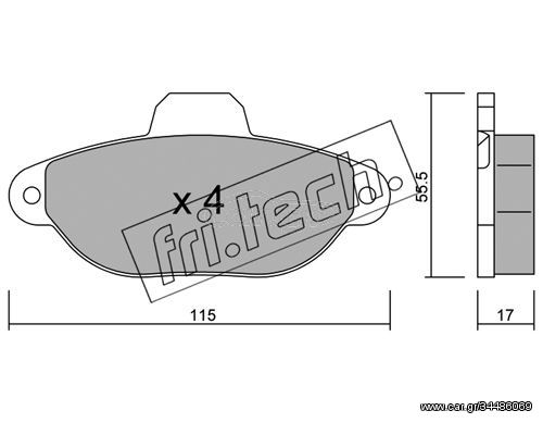 Σετ τακάκια, δισκόφρενα fri.tech. 1621 Fiat Punto 1200cc 60ps 1993-1999 (5892737,71737179,71769056,71770062,71770985)