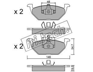 Σετ τακάκια, δισκόφρενα fri.tech. 2201 Audi A1 1400cc TDI 90ps 2014-2018 (190698151,1J0698151A,1J0698151B,1J0698151C,1J0698151H)