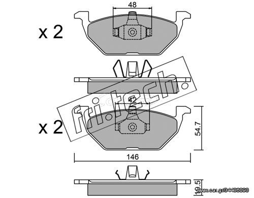 Σετ τακάκια, δισκόφρενα fri.tech. 2201 Audi A3 1900cc TDI 110ps 1997-2001 (190698151,1J0698151A,1J0698151B,1J0698151C,1J0698151H)