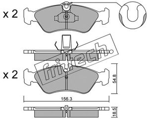 Σετ τακάκια, δισκόφρενα fri.tech. 3200 Mercedes-Benz G-Class W461 2900cc G290 TD 120ps 1997- (0024204020,0024206020,2D0698451,9024230510,A0024204020)