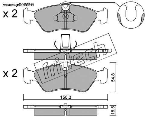 Σετ τακάκια, δισκόφρενα fri.tech. 3200 Mercedes-Benz G-Class W461 2900cc G290 TD 120ps 1997- (0024204020,0024206020,2D0698451,9024230510,A0024204020)