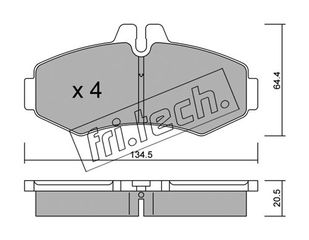 Σετ τακάκια, δισκόφρενα fri.tech. 5890 Mercedes-Benz Vito Bus 638 2200cc D 122ps 1999-2003 (0004214110,0034200120,6384210010,A0004214110,A0034200120)