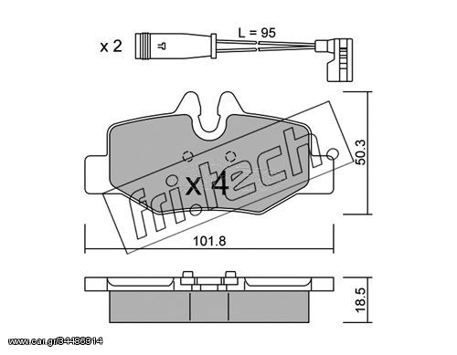 Σετ τακάκια, δισκόφρενα fri.tech. 5920W Mercedes-Benz Viano W639 3000cc CDI 224ps 2010- (0004216210,0014211010,0034208120,0064204420,A0004216210)