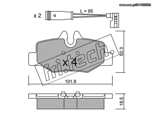 Σετ τακάκια, δισκόφρενα fri.tech. 5920W Mercedes-Benz Viano W639 3700cc 224ps 2004-2007 (0004216210,0014211010,0034208120,0064204420,A0004216210)