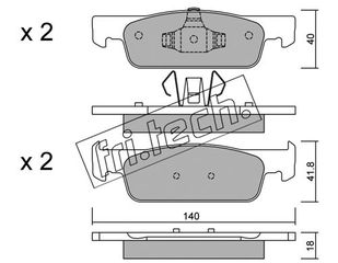 Σετ τακάκια, δισκόφρενα fri.tech. 9910 Dacia Logan Mcv 1500cc dCi 90ps 2013- (410602581R,410605612R,410605951R,4534200700,4534210000)