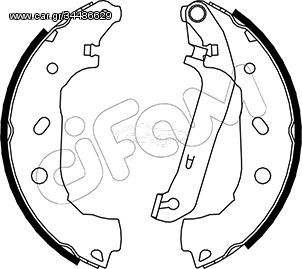 Σετ σιαγόνων φρένων CIFAM 153138 Ford Transit Connect 1800cc TDCi 110ps 2006-2013 (1365486,1511233,2T142200AA,2T142200AB,2T142200AC)