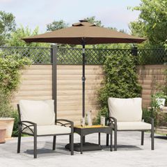 Ομπρέλα Κήπου με Ατσάλινο Ιστό Taupe 225x225x212 εκ. 4005061