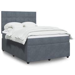 ΚΡΕΒΑΤΙ BOXSPRING ΜΕ ΣΤΡΩΜΑ ΣΚΟΥΡΟ ΓΚΡΙ 140X190 ΕΚ. ΒΕΛΟΥΔΙΝΟ 3292335