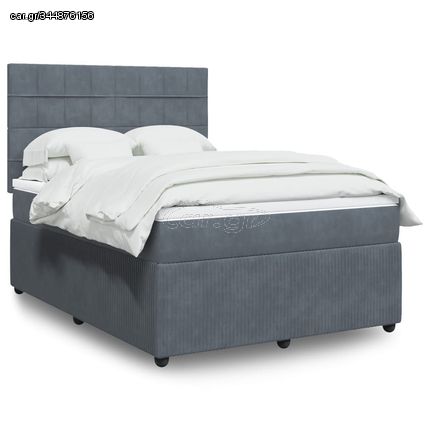 ΚΡΕΒΑΤΙ BOXSPRING ΜΕ ΣΤΡΩΜΑ ΣΚΟΥΡΟ ΓΚΡΙ 140X190 ΕΚ. ΒΕΛΟΥΔΙΝΟ 3292335