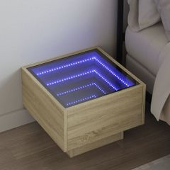 Κομοδίνο Άπειρο Φως LED Sonoma Δρυς 40x40x30 εκ. 3284065