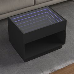 Τραπεζάκι Σαλονιού Infinity LED Μαύρο 70x50x50 εκ. 847659