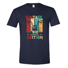 Κοντομάνικη μπλούζα Vintage 1968 ΣΚΟΥΡΟ ΜΠΛΕ