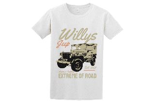 Unisex μπλούζα Willy's Jeep ΑΣΠΡΟ