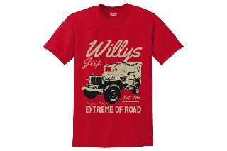 Unisex μπλούζα Willy's Jeep ΚΟΚΚΙΝΟ
