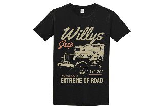 Unisex μπλούζα Willy's Jeep ΜΑΥΡΟ