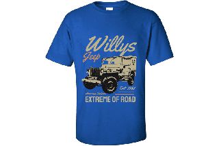 Unisex μπλούζα Willy's Jeep ΜΠΛΕ ΡΟΥΑ